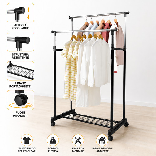 Stand appendiabiti doppio con - stand,